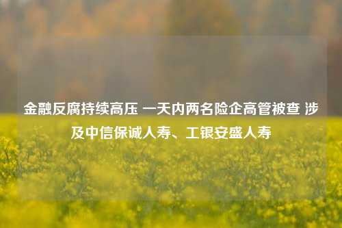 金融反腐持续高压 一天内两名险企高管被查 涉及中信保诚人寿、工银安盛人寿-第1张图片-十倍杠杆-股票杠杆