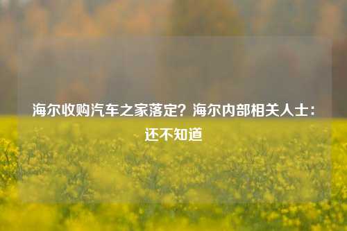 海尔收购汽车之家落定？海尔内部相关人士：还不知道-第1张图片-十倍杠杆-股票杠杆